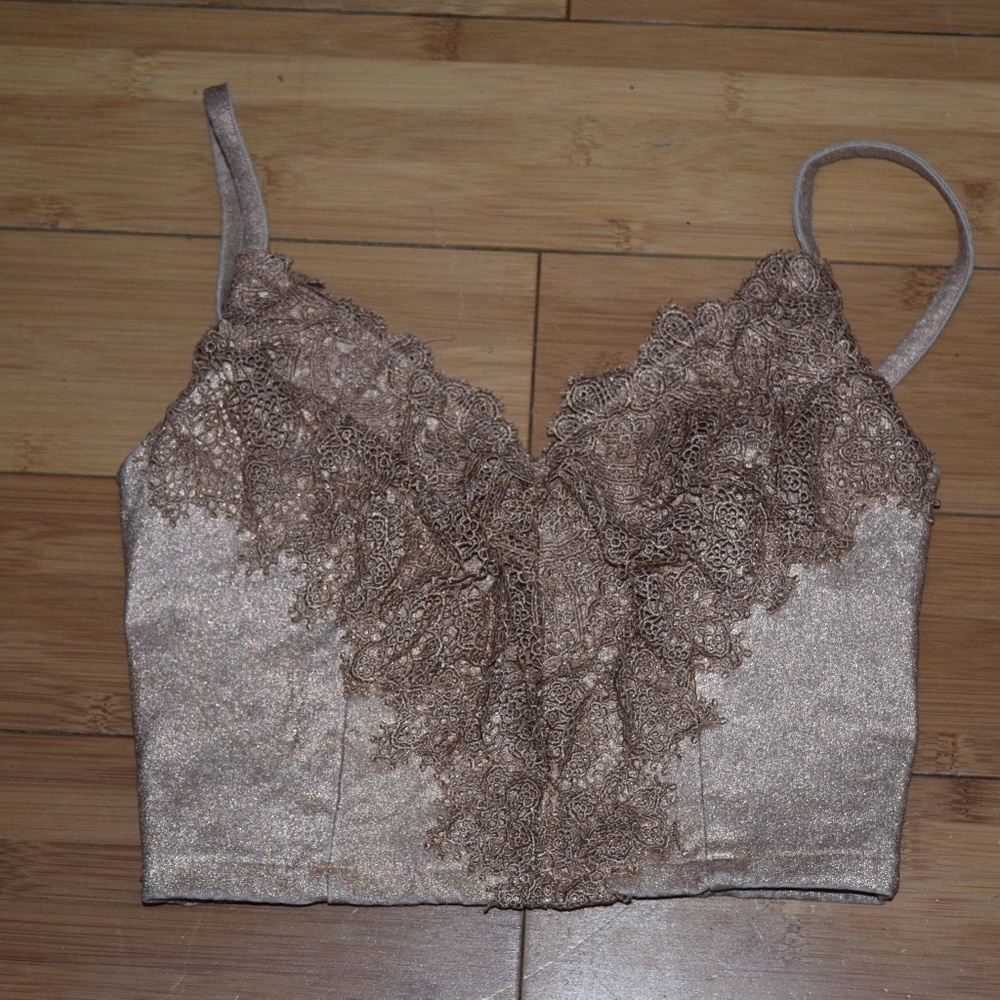 Gold Shimmery Crop Top